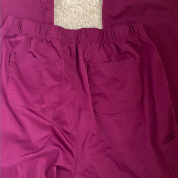 Wine Colored Medium Tall Scrub Pants - Picture 5 of 6